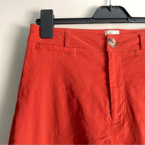 Anthropologie Maeve Colette Linen Blend Wide-Leg Trousers in Cedar Size 29P NWT - Picture 9 of 12